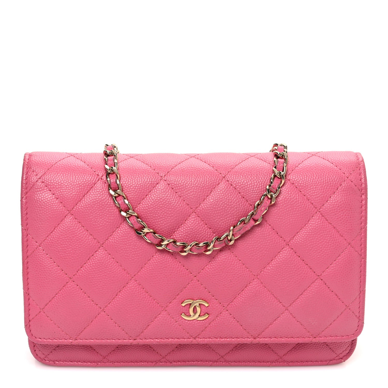Chanel Caviar Quilted Wallet on Chain WOC Pink 1 of 13