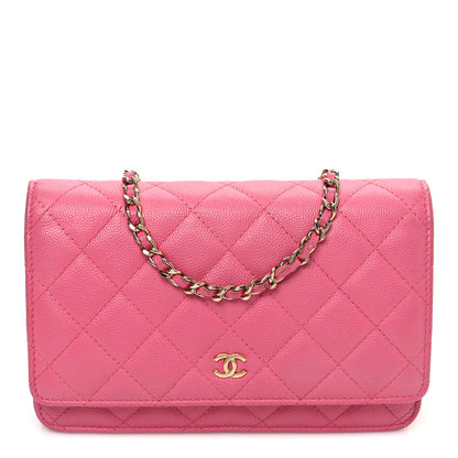Chanel Caviar Quilted Wallet on Chain WOC Pink 1 of 13