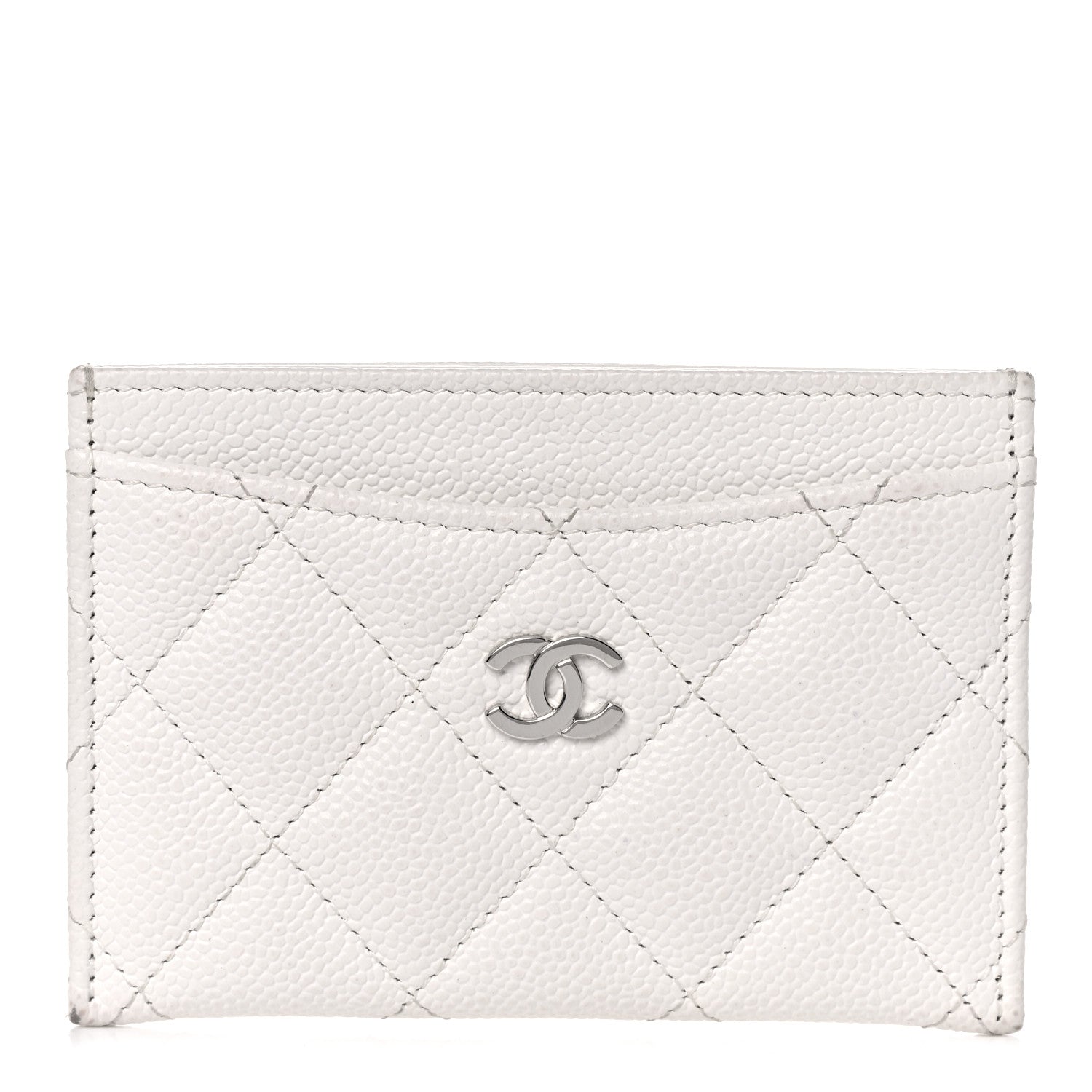 Chanel Caviar Quilted Card Holder White 1 of 12