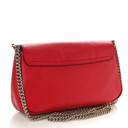 Gucci Pebbled Calfskin Medium Soho Flap Crossbody Vibrant Red 3 of 11