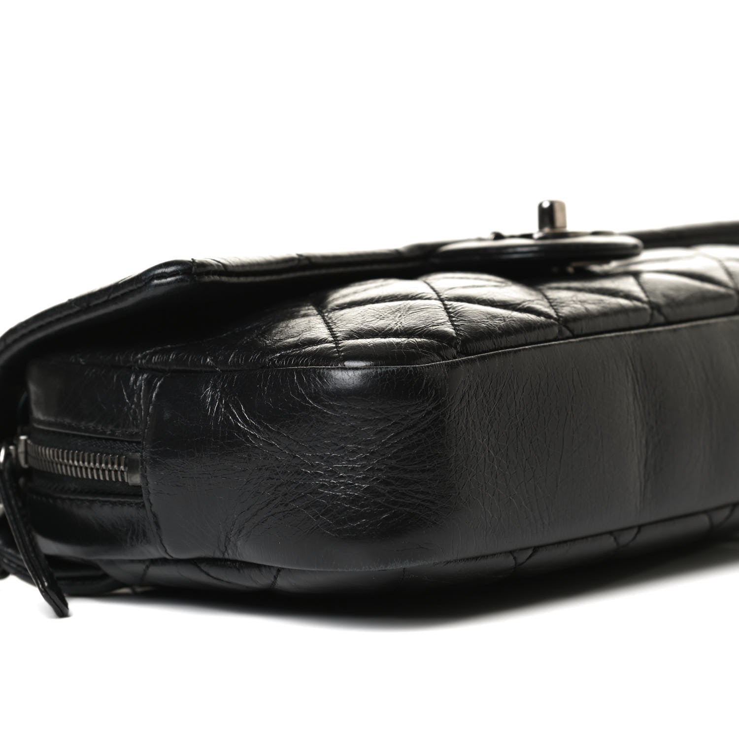 Chanel Glazed Calfskin Medium Duo Color Flap Black 9 of 17