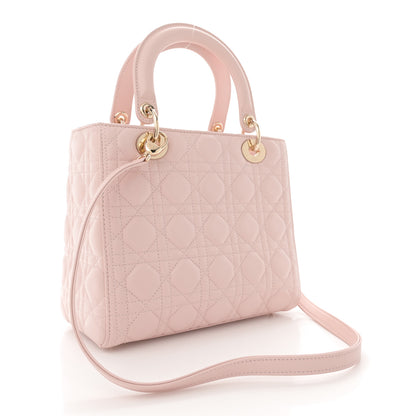 Christian Dior Lambskin Cannage Medium Lady Dior Light Pink 3 of 11