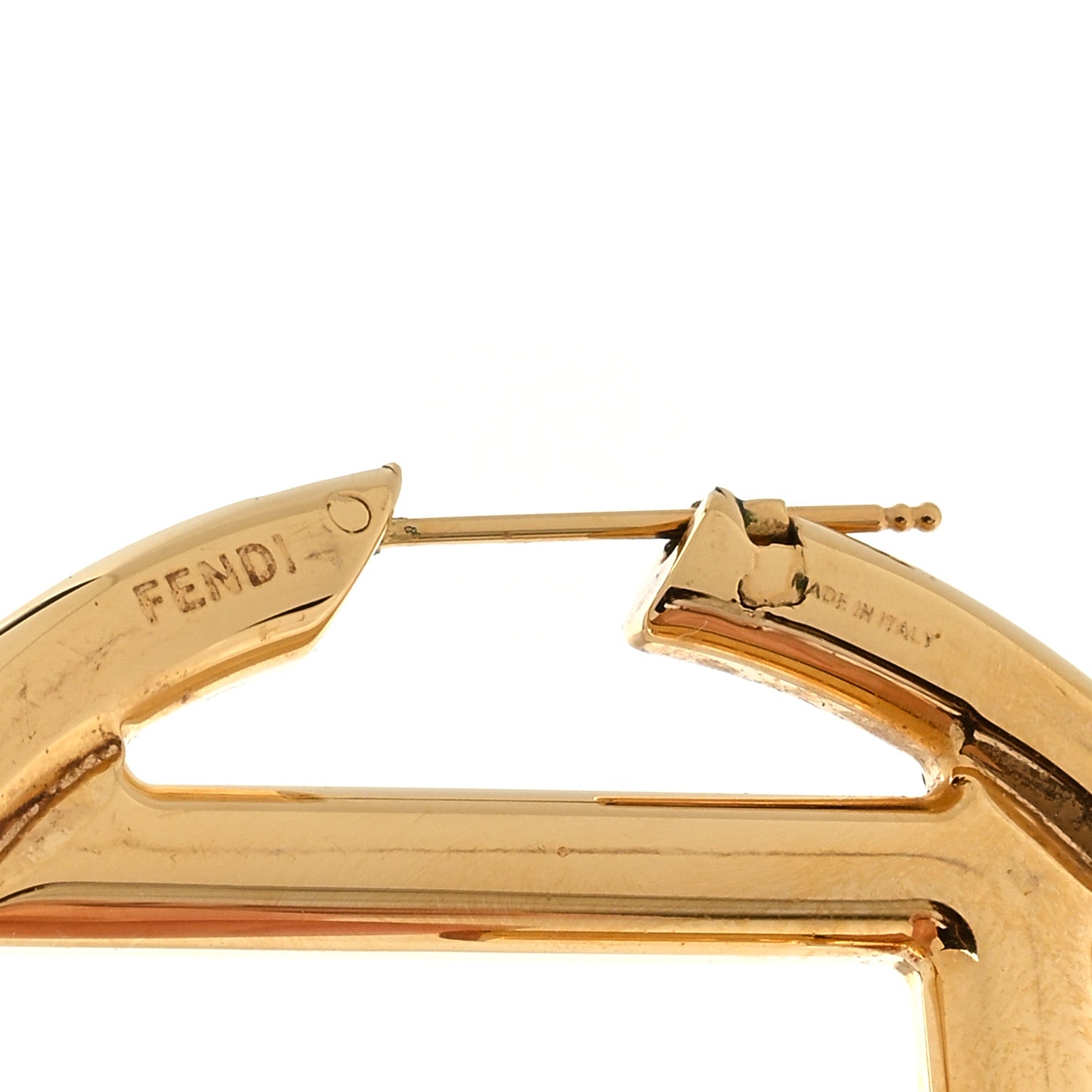 Fendi Metal FF Hoop Earrings Gold Silver 3 of 4