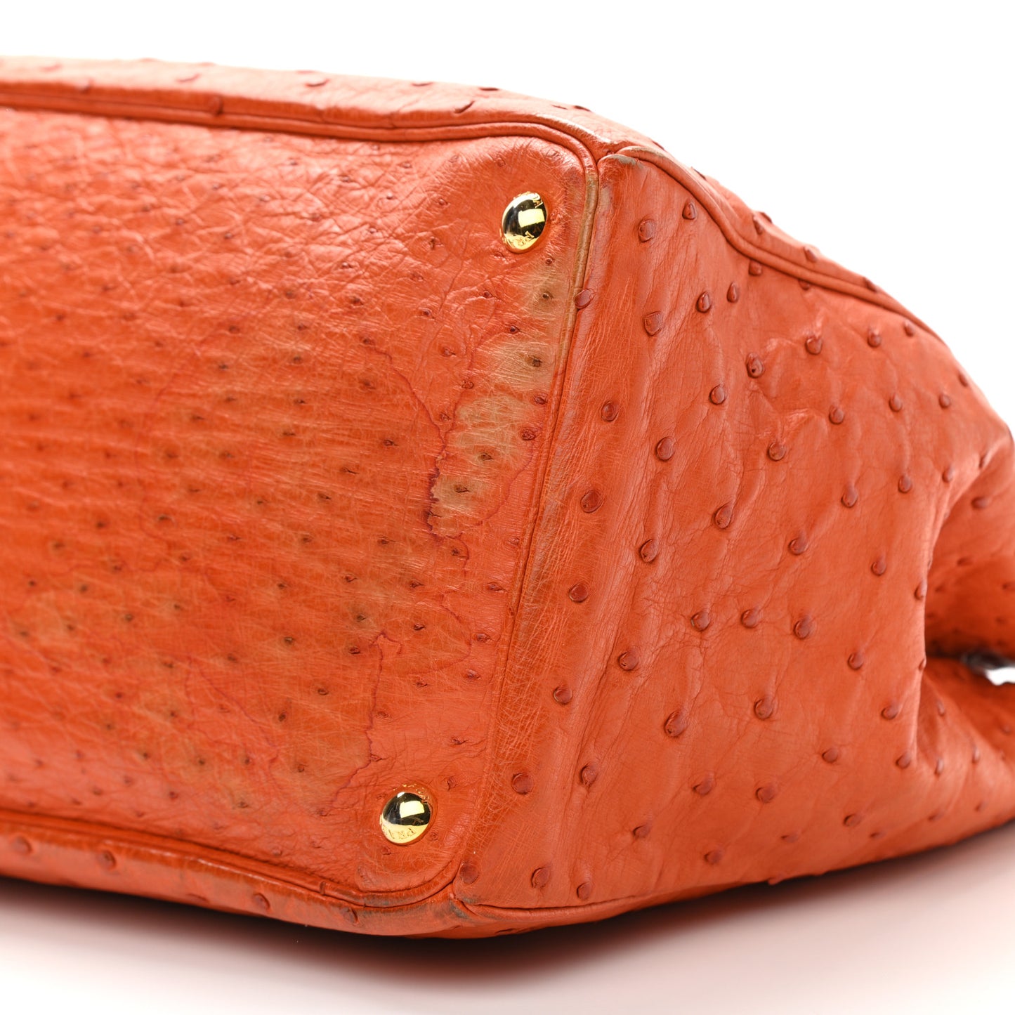 Ostrich Double Zip Tote Papaya