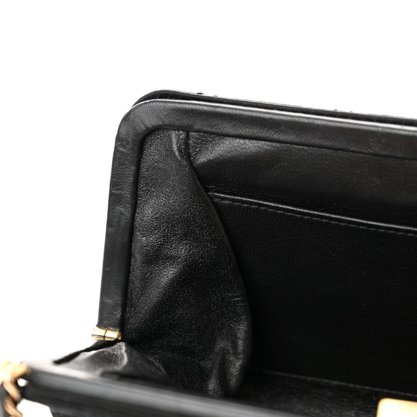 Satin Quilted Wristlet Clutch Black
