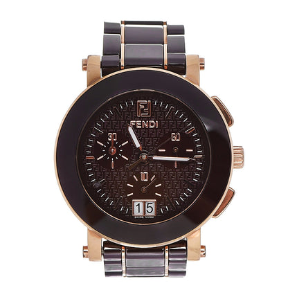 Fendi Stainless Steel Ceramic 38mm Chronograph Quartz Watch Brown 1 of 7