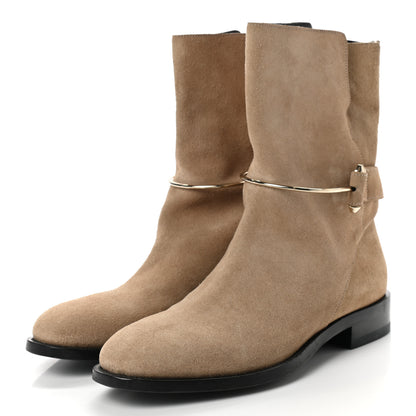 Balenciaga Suede Chunky-Heel Ankle Boots 39 Camel 2 of 7