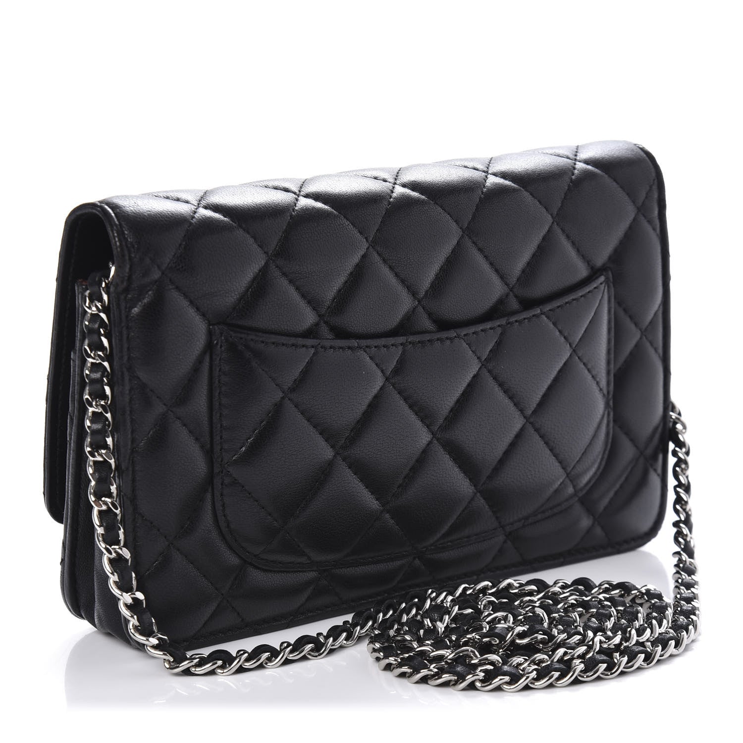 Chanel Lambskin Quilted Wallet On Chain WOC Black 3 of 11