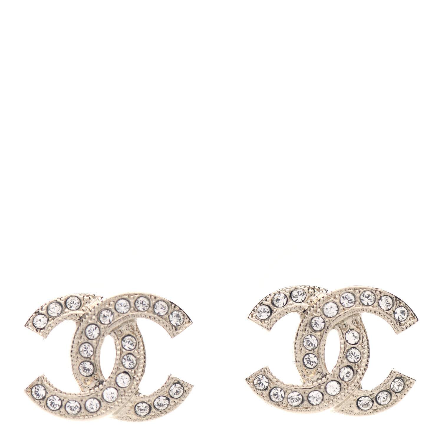 Chanel Crystal CC Earrings Light Gold 1 of 4