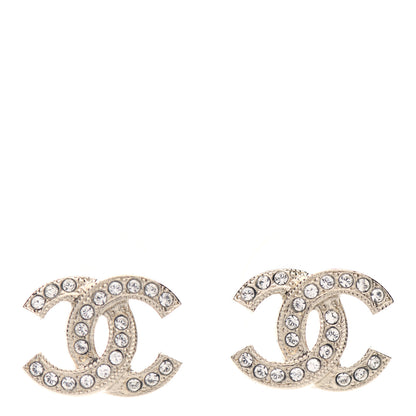 Chanel Crystal CC Earrings Light Gold 1 of 4
