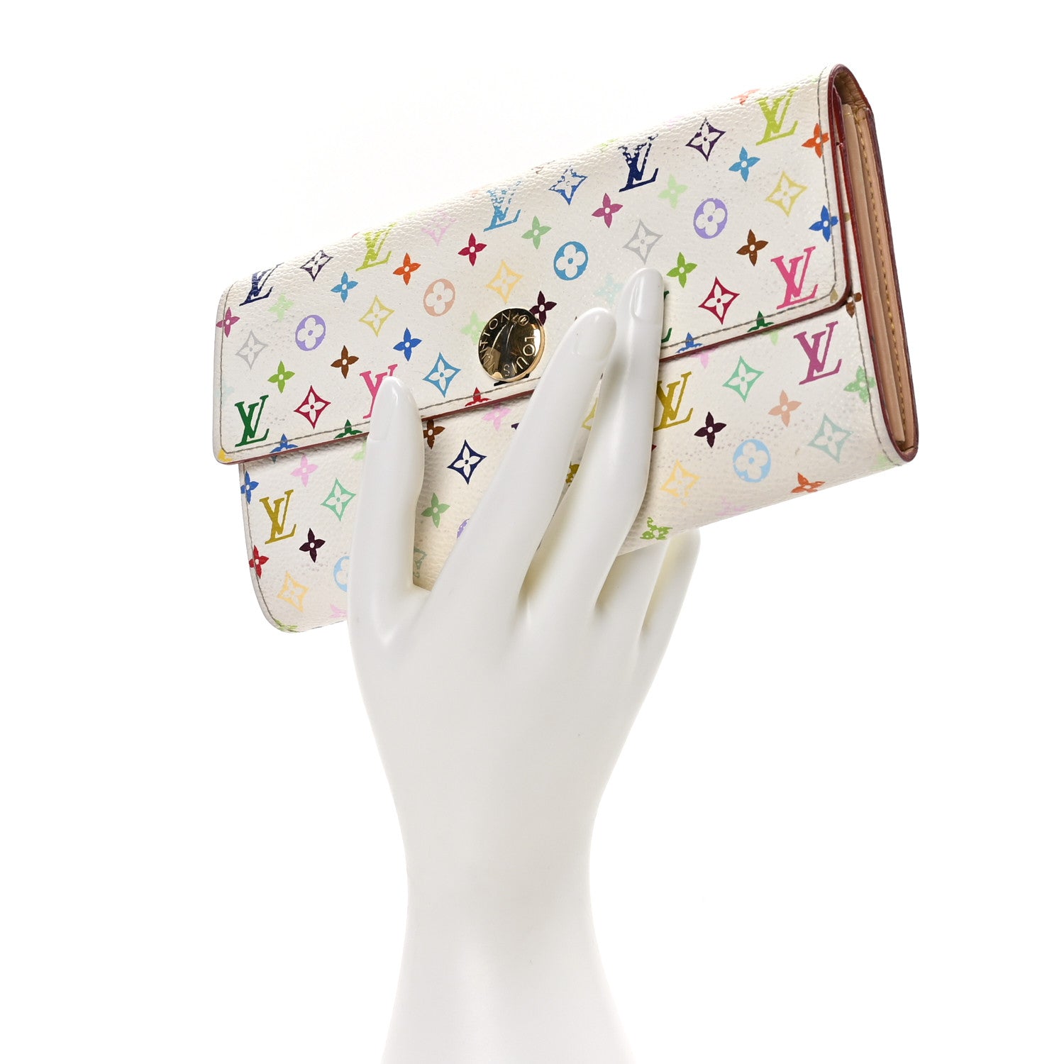 Louis Vuitton Monogram Multicolor Sarah Wallet White 2 of 10