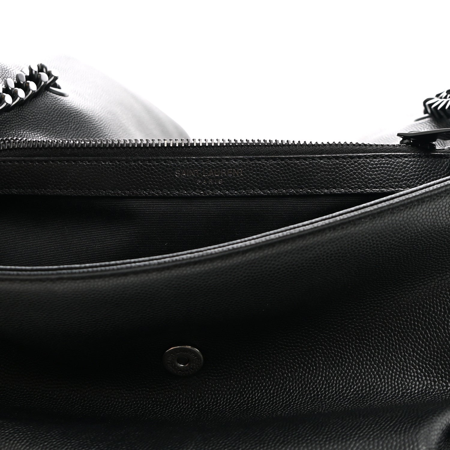 Saint Laurent Grain De Poudre Medium West Hollywood Monogram Fold-Over Black 6 of 9