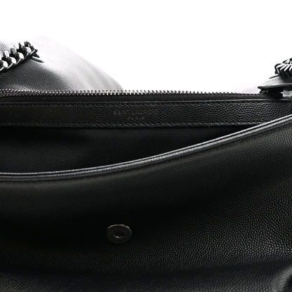 Saint Laurent Grain De Poudre Medium West Hollywood Monogram Fold-Over Black 6 of 9