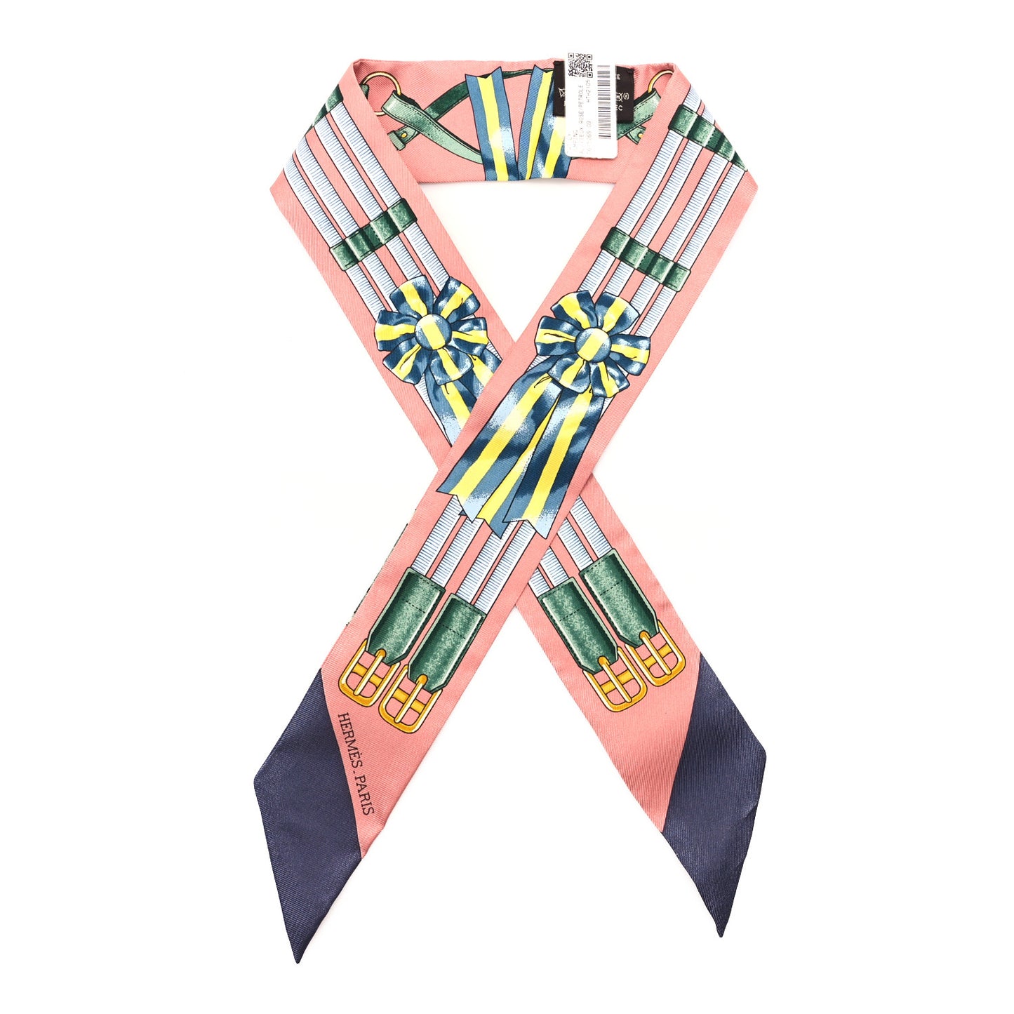 Silk Jumping Twilly Vieux Rose Petrole