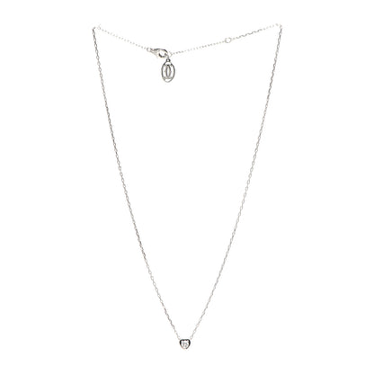 Cartier 18K White Gold Diamond D'Amour Heart Pendant Necklace 3 of 6