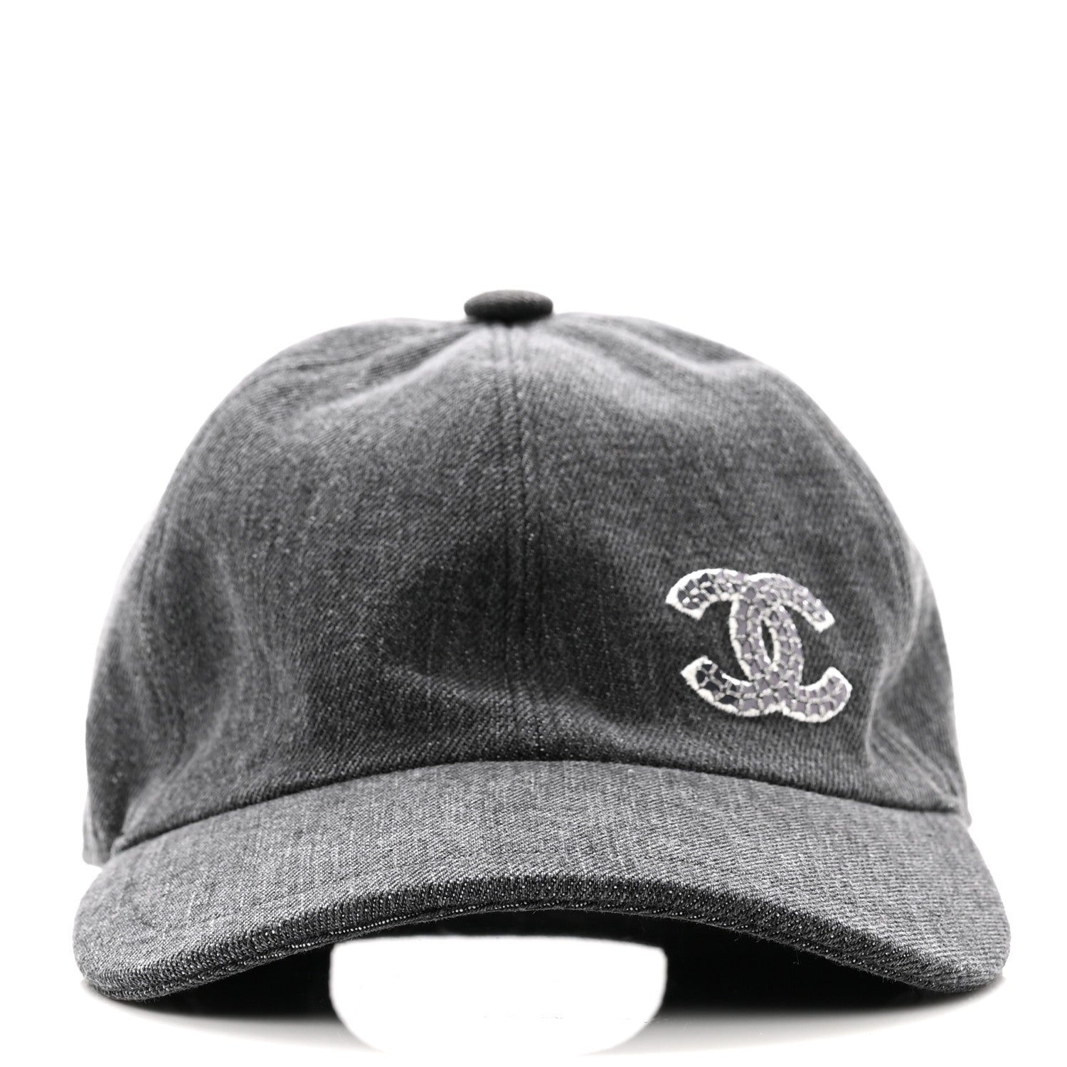 Chanel Cotton Sequin CC Cap Hat Black 3 of 9