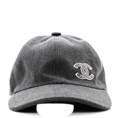 Chanel Cotton Sequin CC Cap Hat Black 3 of 9