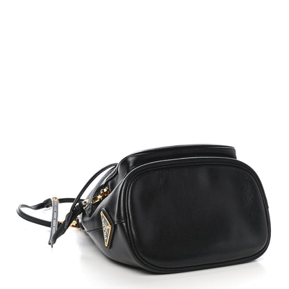 Prada Vitello Daino Drawstring Bucket Black 3 of 7