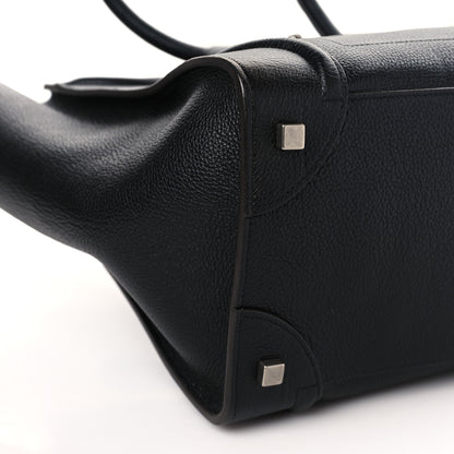 Celine Drummed Calfskin Mini Luggage Black 9 of 10