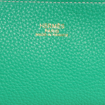 Hermes Taurillon Clemence Double Sens 45 Reversible Tote Menthe and Bleu Thalassa 7 of 8