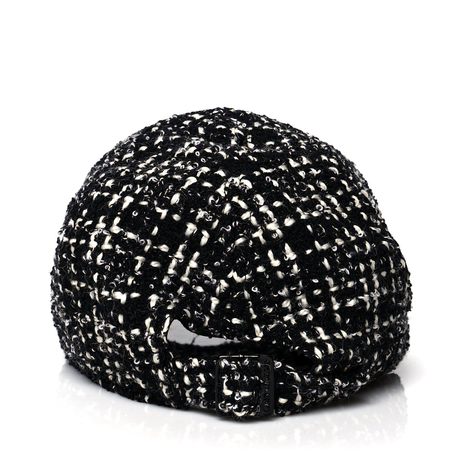 Wool Tweed Embroidered Baseball Cap 57 Black