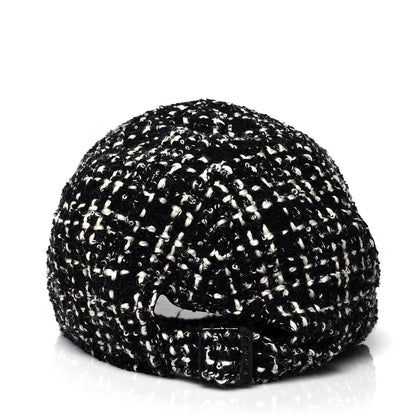 Saint Laurent Wool Tweed Embroidered Baseball Cap 57 Black 4 of 9