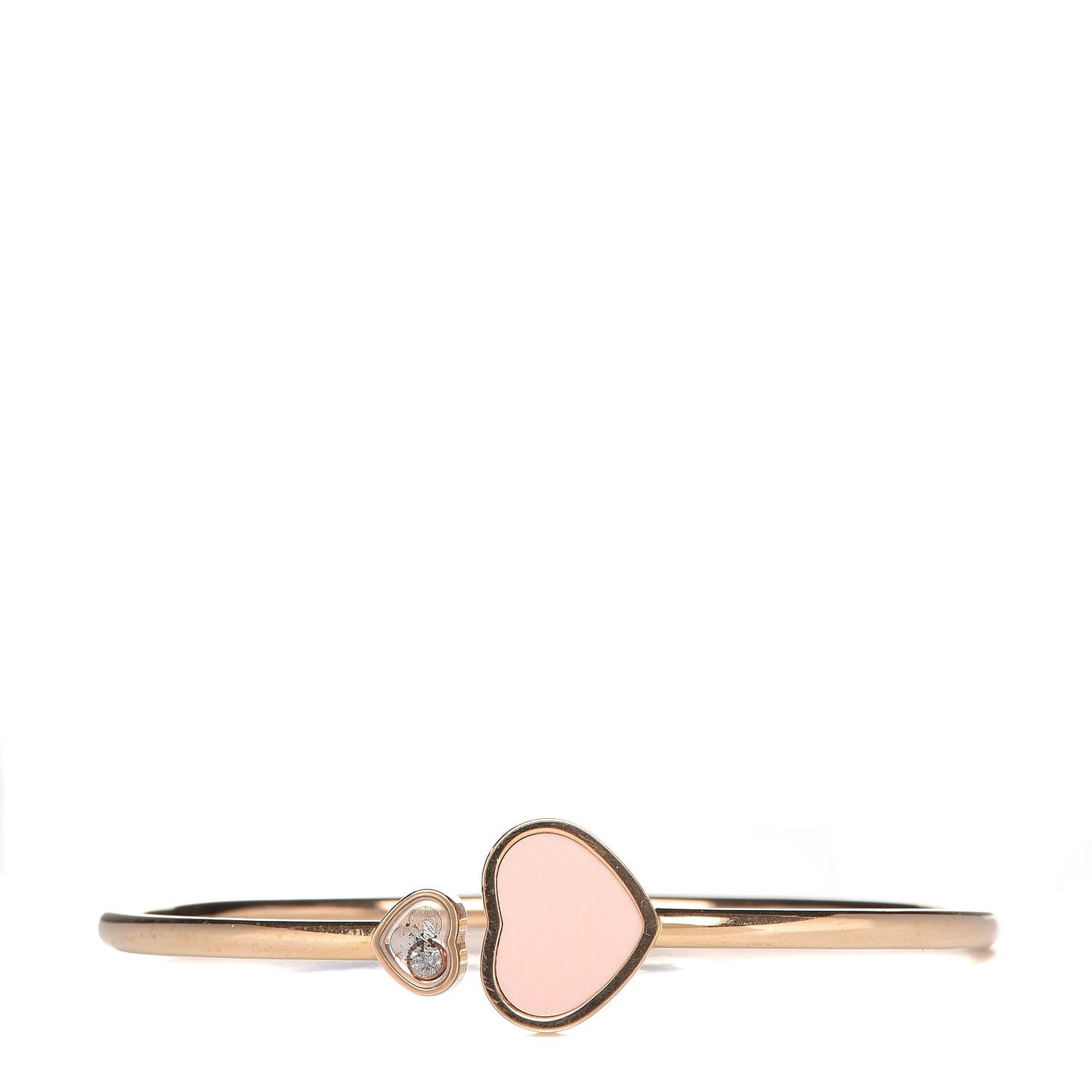 Chopard 18K Rose Gold Diamond Pink Stone Happy Hearts Bracelet 1 of 6
