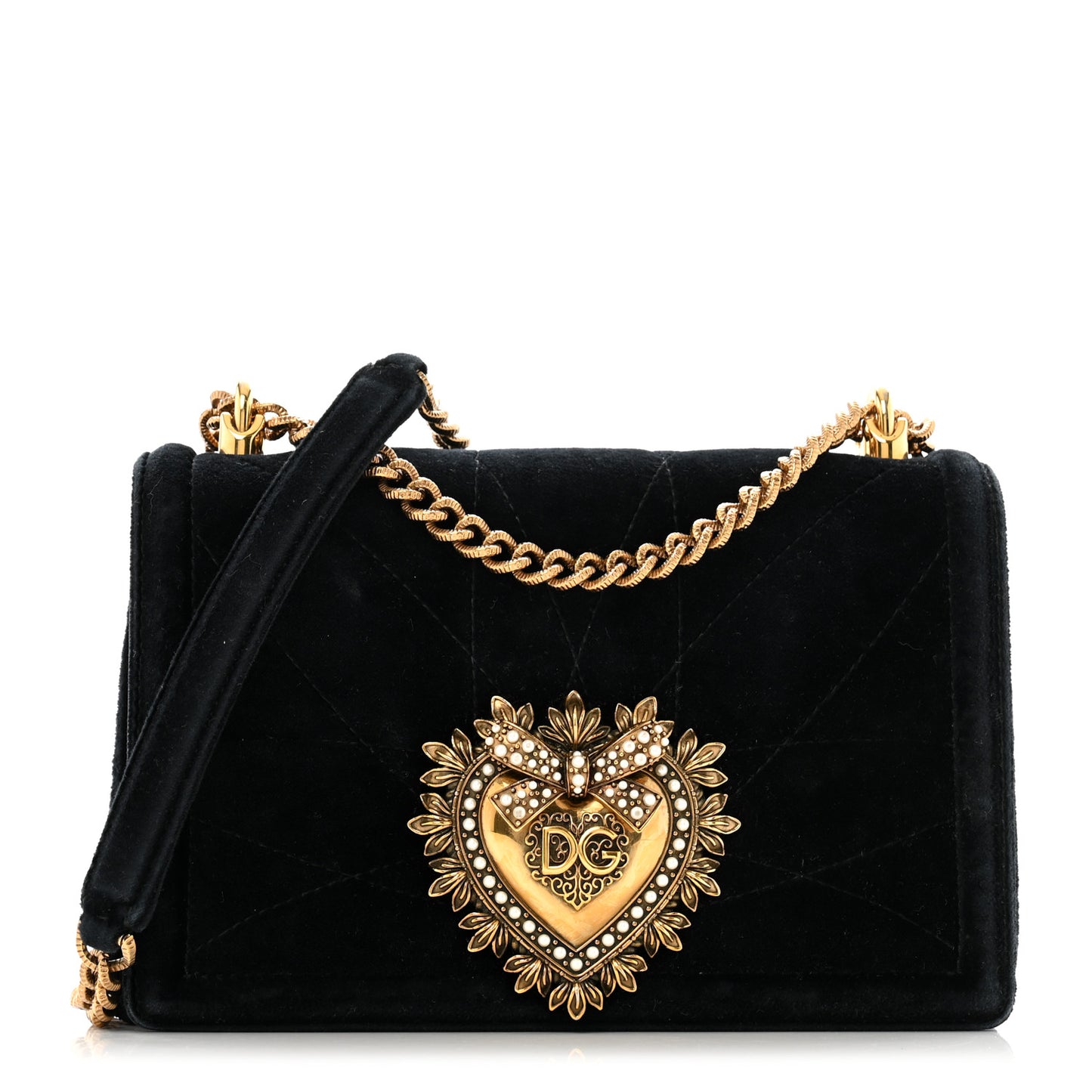 Velvet Medium Devotion Crossbody Bag Black