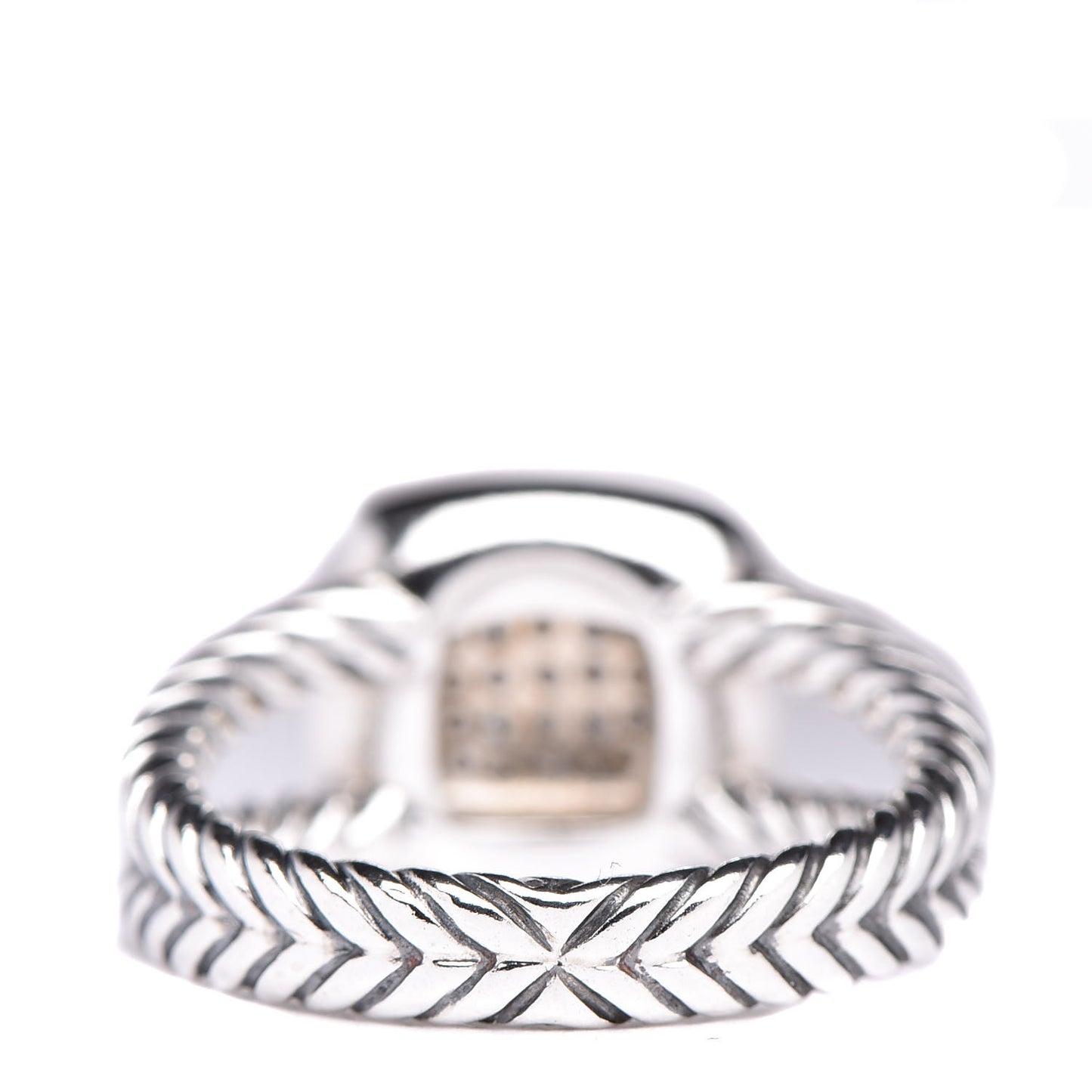 Sterling Silver Diamond 7mm Petite Albion Pave Ring 50 5.25
