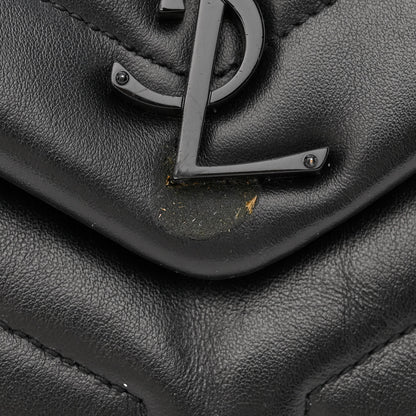 Saint Laurent Calfskin Y Quilted Monogram Monochrome Large Loulou Chain Satchel Black 11 of 13