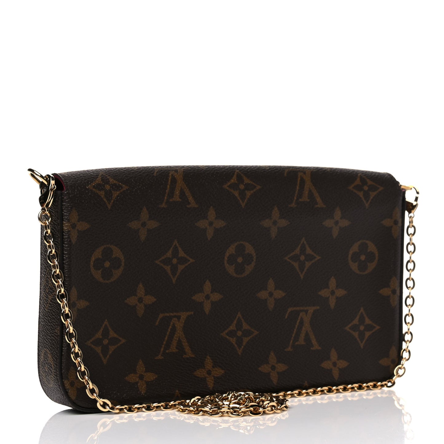 Monogram Pochette Felicie Chain Wallet Fuchsia