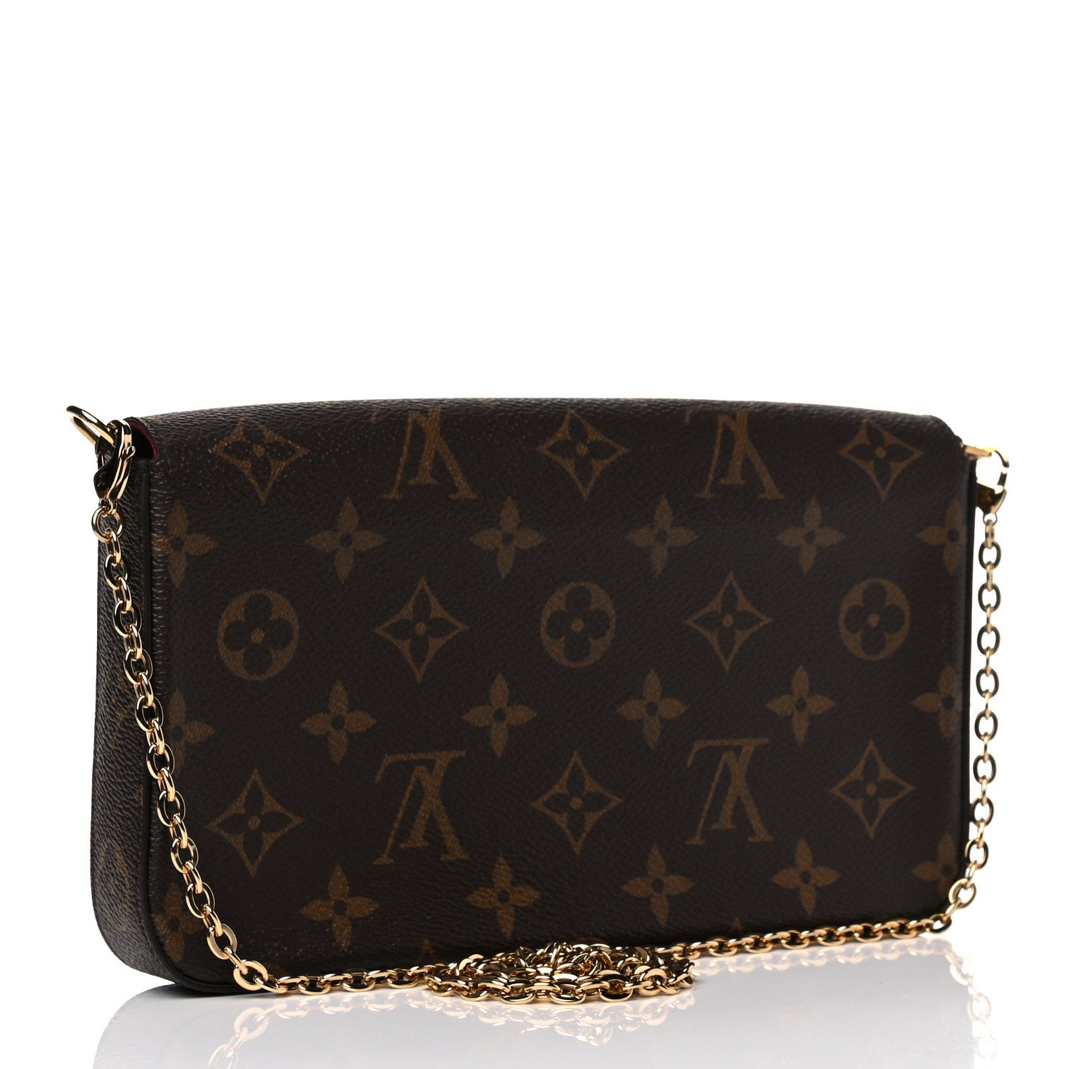 Louis Vuitton Monogram Pochette Felicie Chain Wallet Fuchsia 3 of 10