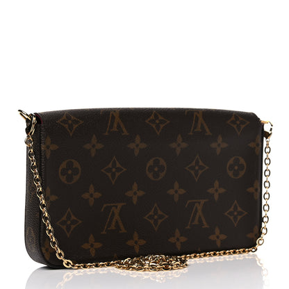 Louis Vuitton Monogram Pochette Felicie Chain Wallet Fuchsia 3 of 10