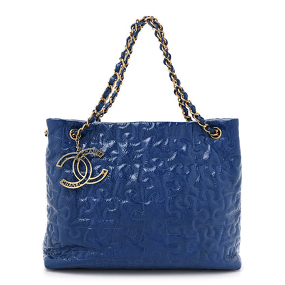 Chanel Patent Puzzle Tote Electric Blue 1 of 10