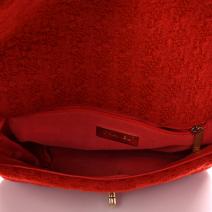 Chanel Tweed Quilted Medium Chanel 19 Flap Red 5 of 12