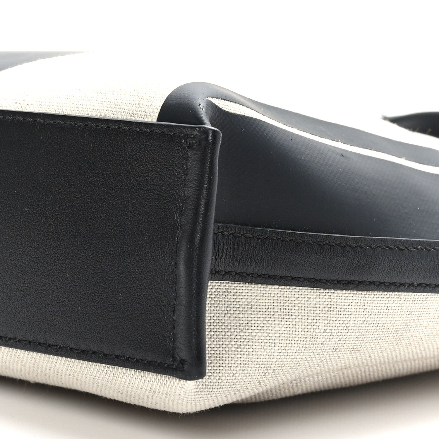 MCM Canvas Glitch Logo Shopper Tote Black White 8 of 8