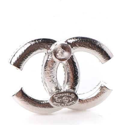 Chanel Crystal CC Earrings Silver 4 of 5