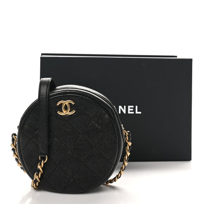 Chanel Caviar Quilted Small Round Bag With Chain Black 11 of 11