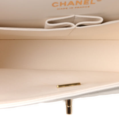 Chanel Caviar Quilted Medium Double Flap White 5 of 10