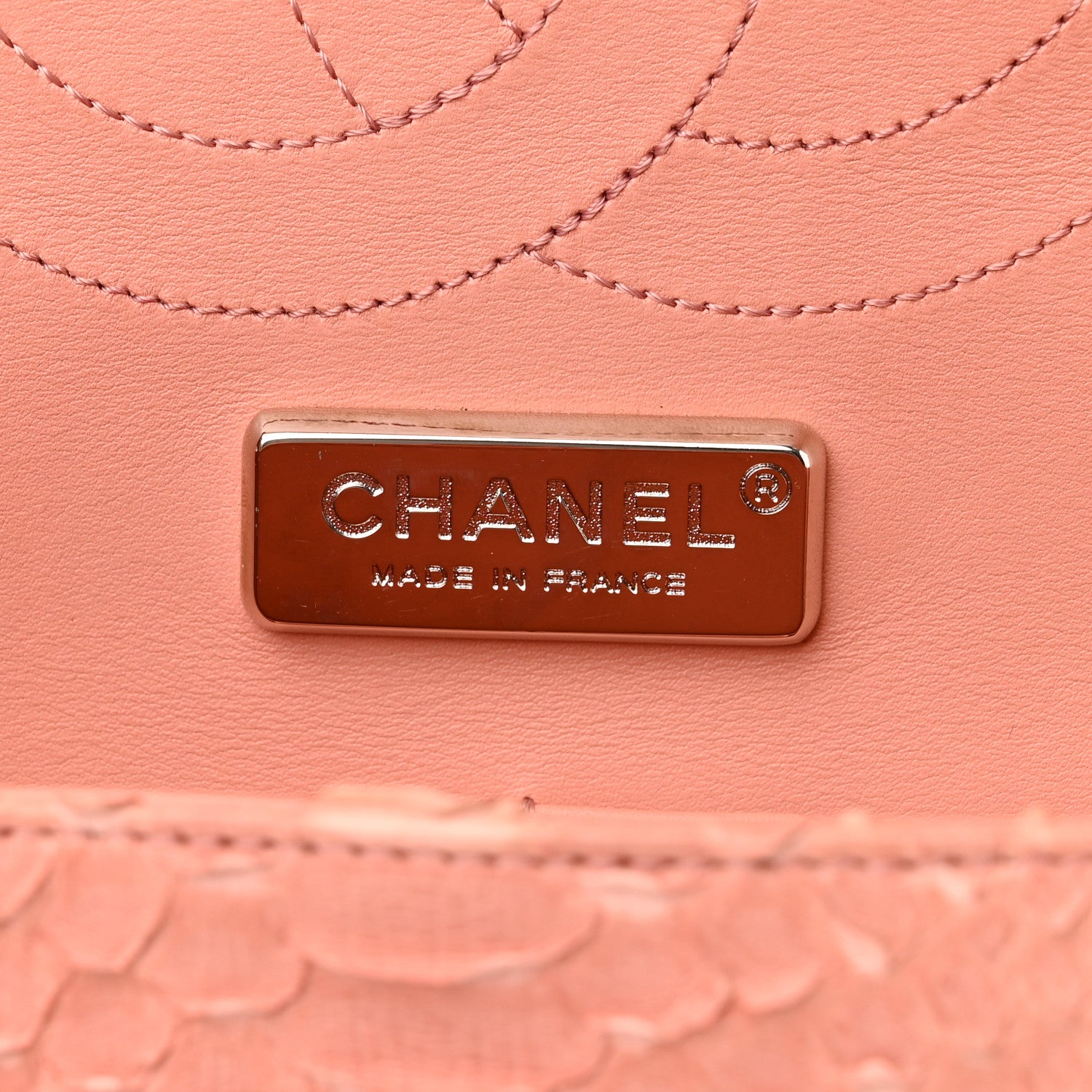 Chanel Snakeskin Jumbo Double Flap Pink 6 of 10