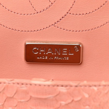Chanel Snakeskin Jumbo Double Flap Pink 6 of 10