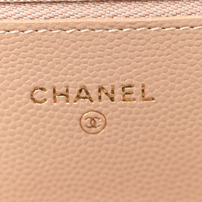 Chanel Caviar Quilted Wallet on Chain WOC Dark Beige 6 of 12
