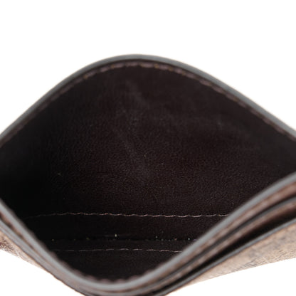 Gucci GG Supreme Monogram Textured Dollar Calfskin Ophidia Card Holder Beige Ebony New Acero 5 of 7