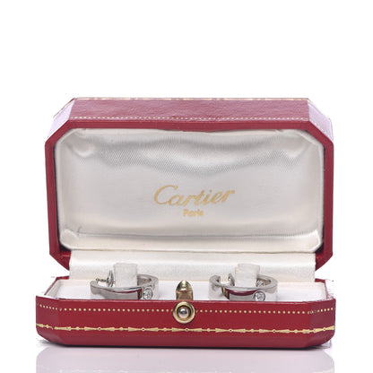 Cartier 18K White Gold 6 Diamond 5.5mm LOVE Hoop Earrings 7 of 7