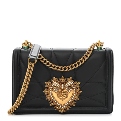 Dolce & Gabbana Calfskin Medium Devotion Crossbody Bag Black 1 of 12