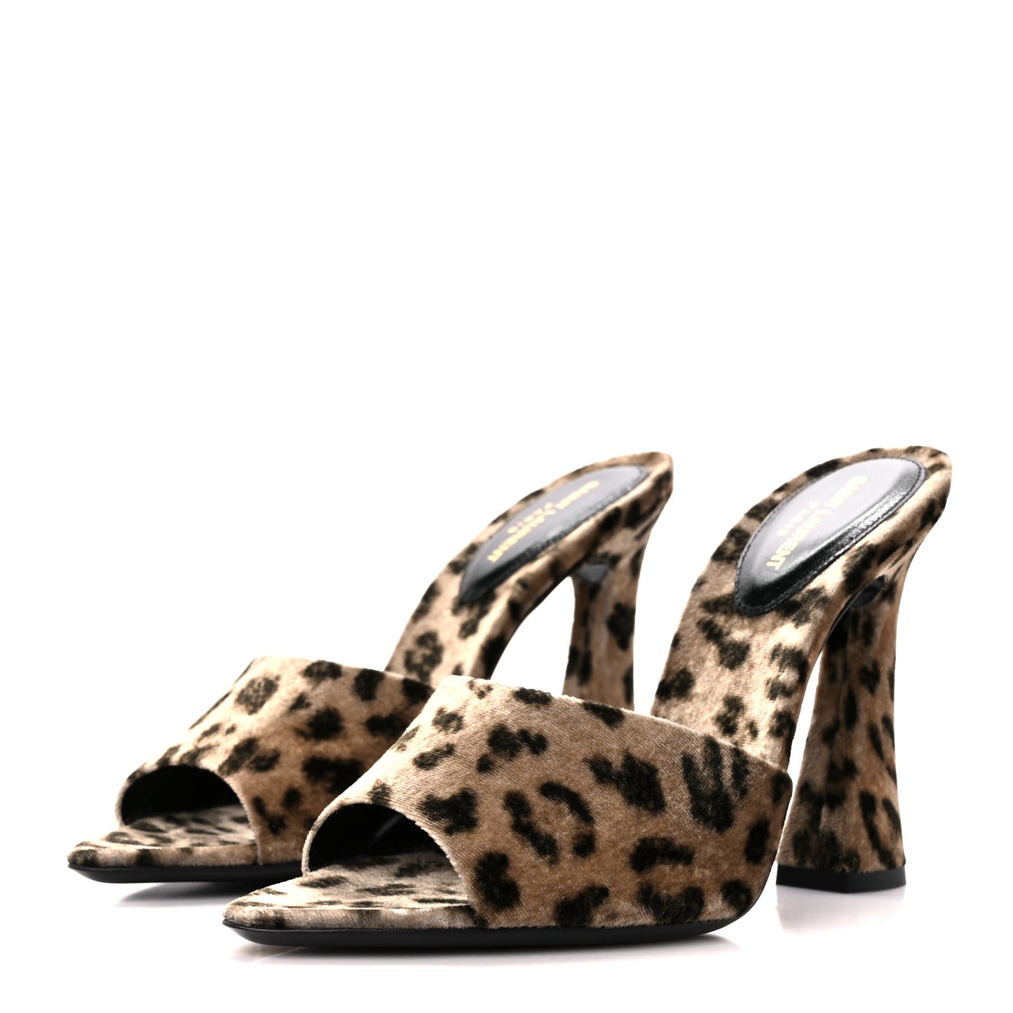 Velvet Leopard Print Gippy 105 Sandals 38 Brown