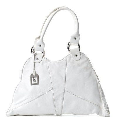 Fendi Laminated Calfskin Small Devil Trapezio Tote White 1 of 15