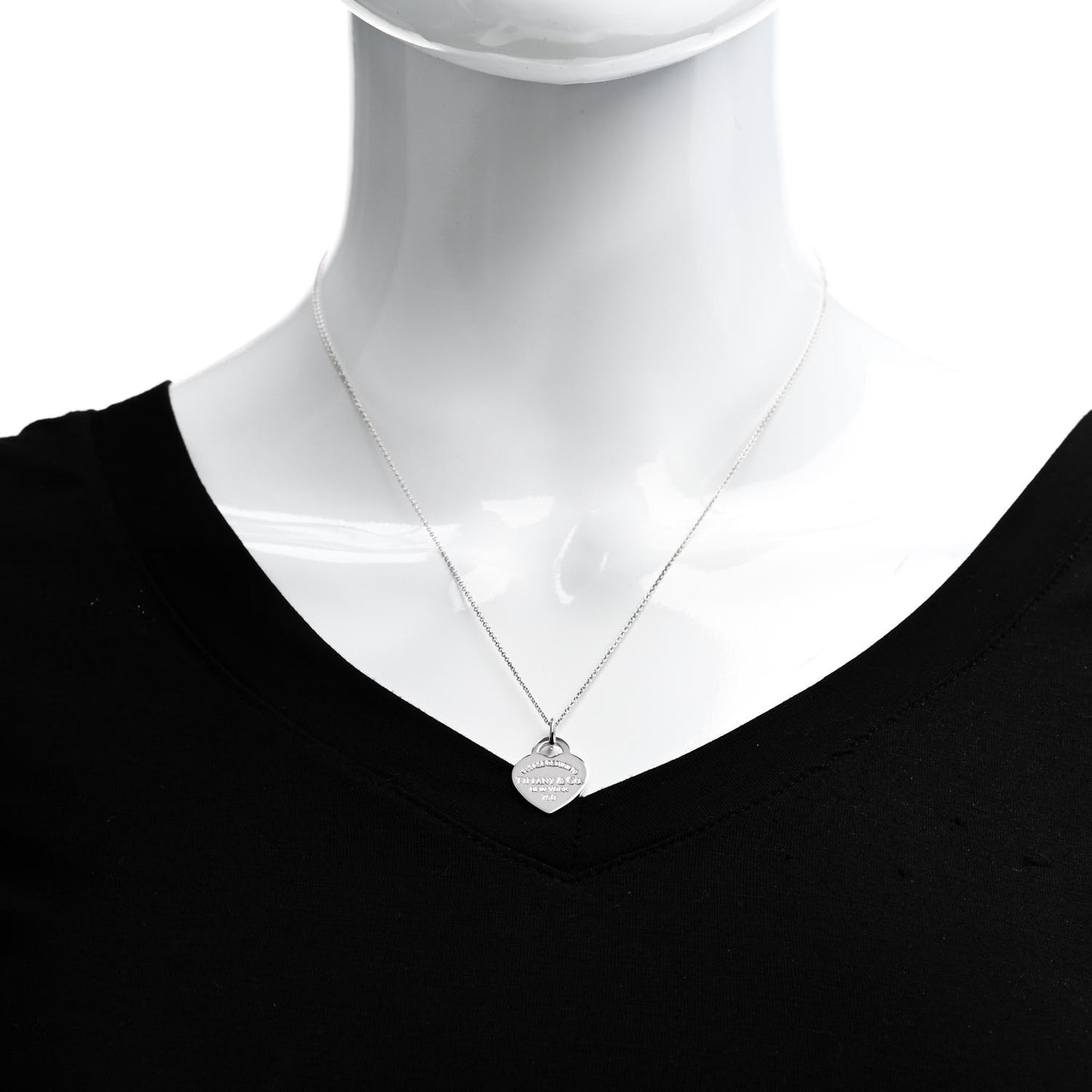 18K White Gold Return to Tiffany Heart Tag Pendant Necklace