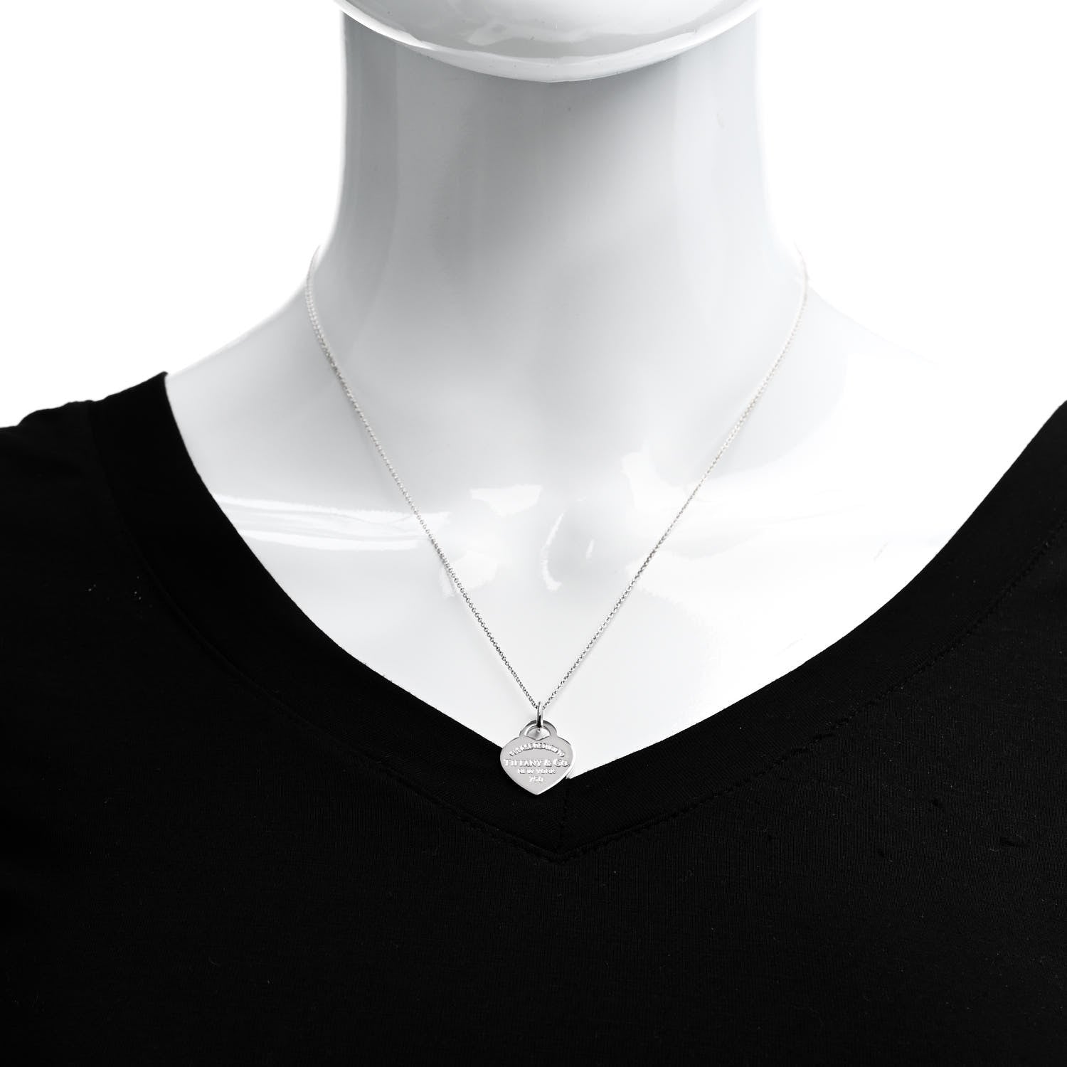 Tiffany 18K White Gold Return to Tiffany Heart Tag Pendant Necklace 2 of 5