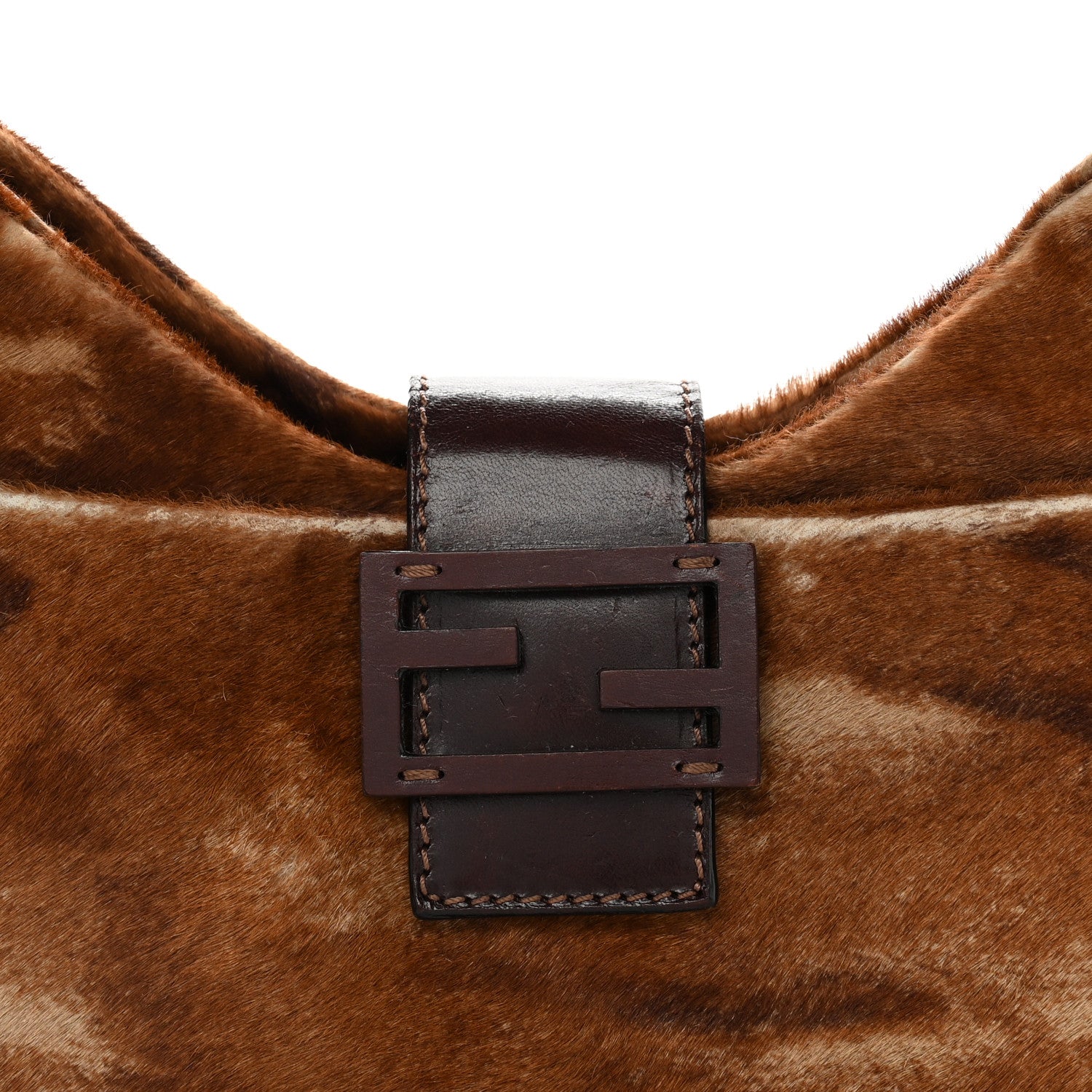 Fendi Calf Hair Shoulder Bag Brown 7 of 11
